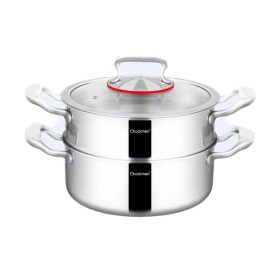 [TC2 - CKM-ZD3L28Z] Bộ nồi kèm xửng hấp mẫu mới 2 tầng Chockmen - 28cm - C151