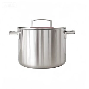 [TC8 - XN-267ZSB] Nồi thành cao nhám mờ nắp viền đỏ 22cm inox18/10 - S363