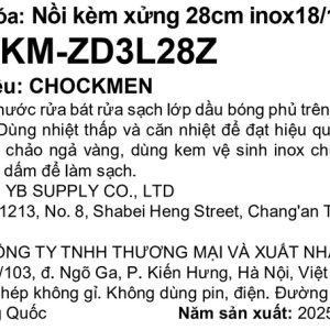 Tem phụ sản phẩm: Bộ nồi kèm xửng - 28cm - C151