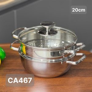 [TC4] Nồi kèm xửng hấp 2 tầng inox18/10 Chef Anna