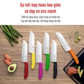 [VIC17] - Dao bếp Victorinox Santoku 17cm cạnh sáo cán nhựa Thụy Sỹ