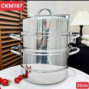 [TC1] Bộ nồi kèm xửng hấp 3 tầng Chockmen 32cm - CKM197