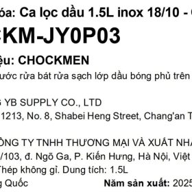 Tem phụ sản phẩm: Ca lọc dầu 12cm 1.5L C98