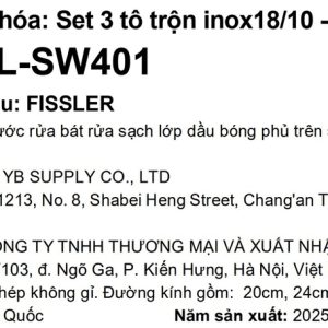 Tem phụ sản phẩm: Set 3 tô trộn size lớn Fissler F401